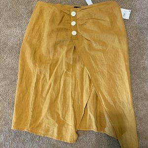 Yellow high-waist Zara skirt